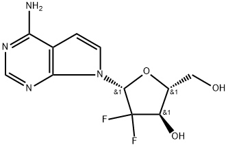 (2R,3R,5R)-5-{4-amino-7H-pyrrolo[2,3-d]pyrimidin-7-yl}-4,4-difluoro-2-(hydro
xymethyl)oxolan-3-ol 化学構造式