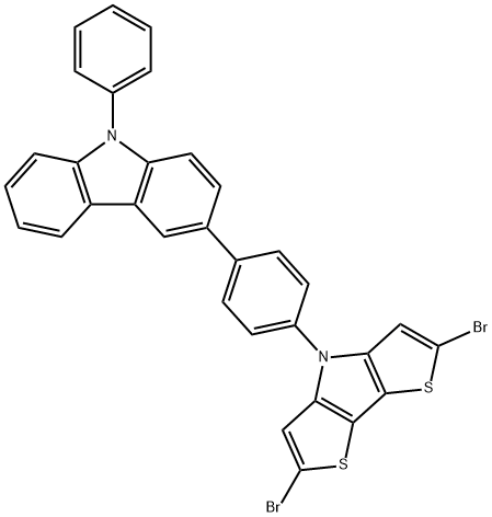 2,6-dibromo-4-(4-(9-phenyl-9H-carbazol-3-yl)phenyl)-4H-dithieno[3,2-b:2',3'-d]pyrrlie Structure