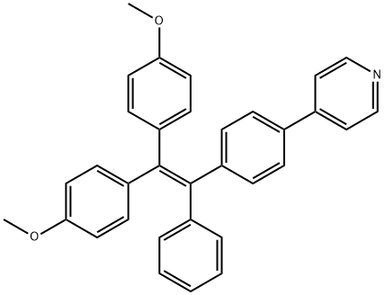 4-(4-(2,2-双(4-甲氧基苯基)-1-苯基乙烯基)苯基)吡啶, 1564278-28-9, 结构式