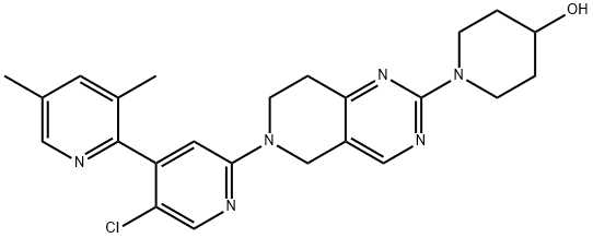 4-Piperidinol, 1-[6-(5'-chloro-3,5-dimethyl[2,4'-bipyridin]-2'-yl)-5,6,7,8-tetrahydropyrido[4,3-d]pyrimidin-2-yl]- Structure