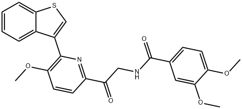 1569081-20-4 Benzamide, N-[2-(6-benzo[b]thien-3-yl-5-methoxy-2-pyridinyl)-2-oxoethyl]-3,4-dimethoxy-