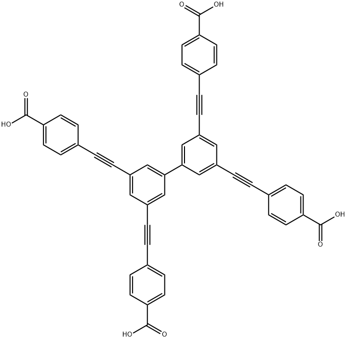 4,4',4'',4'''-([1,1'-biphenyl]-3,3',5,5'-tetrayltetrakis(ethyne-2,1-diyl))tetrabenzoic acid Structure