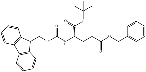 L-Glutamic acid, N-[(9H-fluoren-9-ylmethoxy)carbonyl]-, 1-(1,1-dimethylethyl) 5-(phenylmethyl) ester Struktur