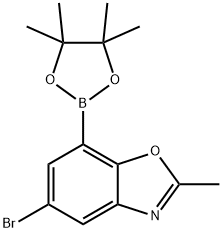 Benzoxazole, 5-bromo-2-methyl-7-(4,4,5,5-tetramethyl-1,3,2-dioxaborolan-2-yl)- Struktur