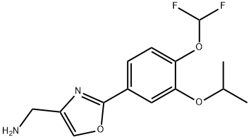 4-Oxazolemethanamine, 2-[4-(difluoromethoxy)-3-(1-methylethoxy)phenyl]- Struktur