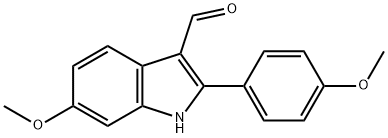 6-甲氧基-2-(4-甲氧基苯基)-1H-吲哚-3-甲醛, 158611-24-6, 结构式
