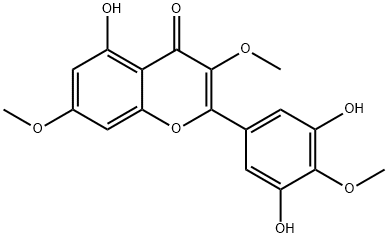 2-(3,5-二羟基-4-甲氧苯基)-5-羟基-3,7-二甲氧基-4H-色烯-4-酮,15868-40-3,结构式
