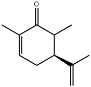 2-Cyclohexen-1-one, 2,6-dimethyl-5-(1-methylethenyl)-, (5S)- 化学構造式