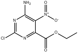 2-氯-5-硝基-4-氨基-6-嘧啶甲酸乙酯 结构式