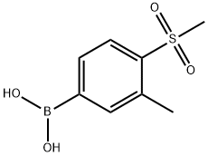 (4-甲磺酰基-3-甲基苯基)硼酸,1598437-51-4,结构式