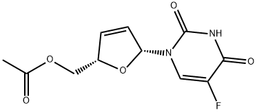 5'-O-Acetyl-2',3'-dideoxy-2',3'-didehydro-5-fluoro-uridine Struktur
