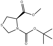 3,4-Thiazolidinedicarboxylic acid, 3-(1,1-dimethylethyl) 4-methyl ester, (4R)- Structure