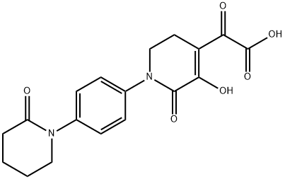 4-Pyridineacetic acid, 1,2,5,6-tetrahydro-3-hydroxy-α,2-dioxo-1-[4-(2-oxo-1-piperidinyl)phenyl]- Structure