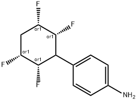 benzenamine, 4-[(2S,3R,5S,6R)-2,3,5,6-tetrafluorocyclohexyl]-, rel- Structure