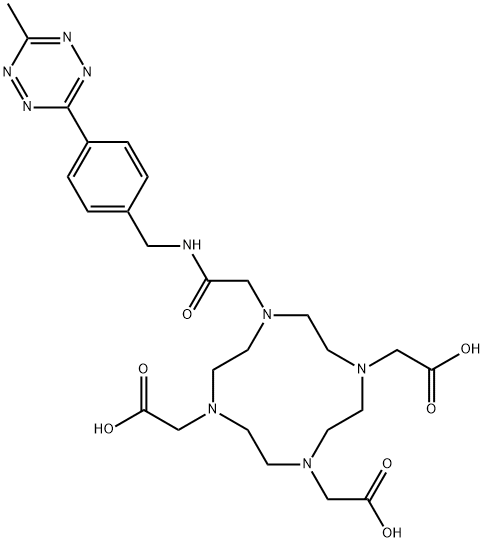 1,4,7,10-Tetraazacyclododecane-1,4,7-triacetic acid, 10-[2-[[[4-(6-methyl-1,2,4,5-tetrazin-3-yl)phenyl]methyl]amino]-2-oxoethyl]- Structure