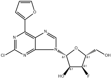 2-Chloro-6-(furan-2-yl)purine-beta-D-(3'-deoxy-3'-fluoro)riboside Structure