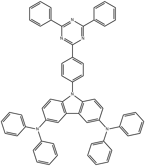 9-[4-(4,6-二苯基-1,3,5-三嗪-2-基)苯基]-N3,N3,N6,N6-四苯基-9氢-咔唑-3,6-二胺, 1613074-59-1, 结构式