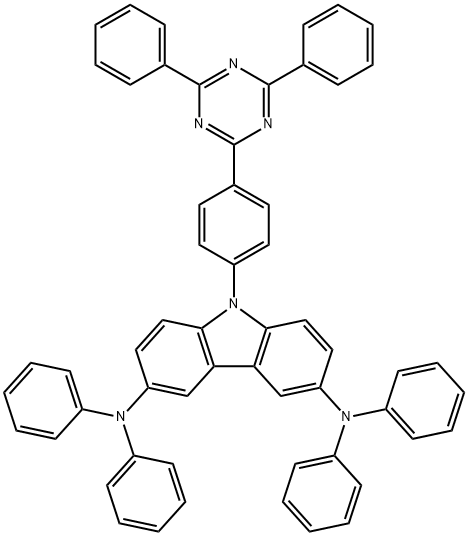 9-[4-(4,6-diphenyl-1,3,5-triazin-2-yll)phenyl]-N3,N3,N3,N3-tetraphenyl-9H-carbazole-3,6-diamine Structure