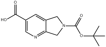 6-(tert-Butoxycarbonyl)-6,7-dihydro-5H-pyrrolo[3,4-b]pyridine-3-carboxylic acid, 1618083-75-2, 结构式