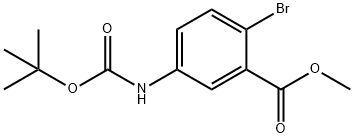 2-溴-5-((叔丁氧基羰基)氨基)苯甲酸甲酯, 1620228-26-3, 结构式