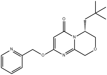 Pyrimido[2,1-c][1,4]oxazin-4(9H)-one, 6-(2,2-dimethylpropyl)-6,7-dihydro-2-(2-pyridinylmethoxy)-, (6R)- Struktur