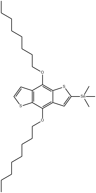 (4,8-Bis(octyloxy)benzo[1,2-b:4,5-b']dithiophen-2-yl)trimethylstannane Struktur