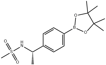 (S)-N-(1-(4-(4,4,5,5-四甲基-1,3,2-二氧杂硼杂环戊烷-2-基)苯基)乙基)甲磺酰胺 结构式