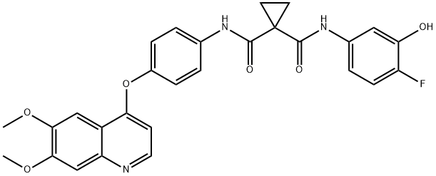 N-[4-[(6,7-Dimethoxy-4-quinolinyl)oxy]phenyl]-N'-(4-fluoro-3-hydroxyphenyl)-1,1-cyclopropanedicarboxamide Structure