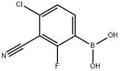 (4-氯-3-氰基-2-氟苯基)硼酸, 1628684-13-8, 结构式