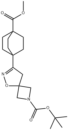tert-Butyl 7-(4-(methoxycarbonyl)bicyclo[2.2.2]octan-1-yl)-5-oxa-2,6-diazaspiro[3.4]oct-6-ene-2-carboxylate Structure