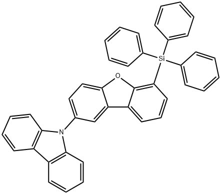 9H-Carbazole, 9-[6-(triphenylsilyl)-2-dibenzofuranyl]- 结构式