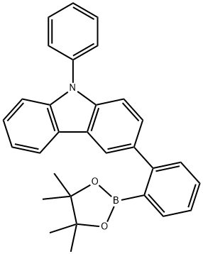 3-[2-(硼酸频哪醇酯)苯基]-9-苯基咔唑 结构式