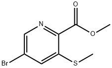 2-Pyridinecarboxylic acid, 5-bromo-3-(methylthio)-, methyl ester Structure