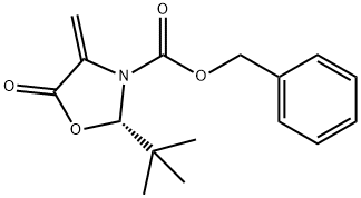 (2S)-2-叔丁基-4-亚甲基-5-氧代恶唑烷-3-羧酸苄酯,163084-89-7,结构式