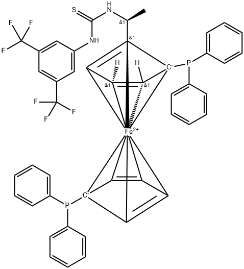 Ferrocene, 1-[(1S)-1-[[[[3,5-bis(trifluoromethyl)phenyl]amino]thioxomethyl]amino]ethyl]-1',2-bis(diphenylphosphino)-, (2S)-