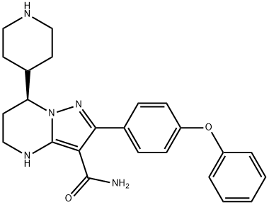 Pyrazolo[1,5-a]pyrimidine-3-carboxamide, 4,5,6,7-tetrahydro-2-(4-phenoxyphenyl)-7-(4-piperidinyl)-, (7S)- Struktur