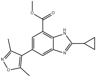 1H-Benzimidazole-7-carboxylic acid, 2-cyclopropyl-5-(3,5-dimethyl-4-isoxazolyl)-, methyl ester Structure