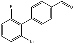 [1,1'-Biphenyl]-4-carboxaldehyde, 2'-bromo-6'-fluoro-,1638159-27-9,结构式