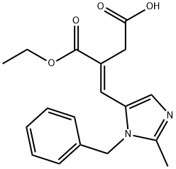 Butanedioic acid, 2-[[2-methyl-1-(phenylmethyl)-1H-imidazol-5-yl]methylene]-, 1-ethyl ester, (2E)- Structure