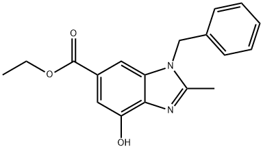 1H-Benzimidazole-6-carboxylic acid, 4-hydroxy-2-methyl-1-(phenylmethyl)-, ethyl ester,1640981-16-3,结构式