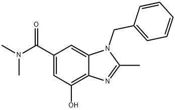 1H-Benzimidazole-6-carboxamide, 4-hydroxy-N,N,2-trimethyl-1-(phenylmethyl)- Structure