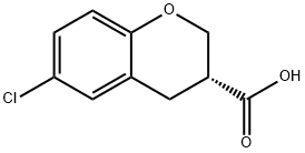 (3R)-6-Chloro-3,4-dihydro-2H-1-benzopyran-3-carboxylic acid Structure