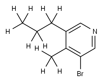 3-Bromo-[4-methyl-5-(n-propyl)-d10]-pyridine Struktur