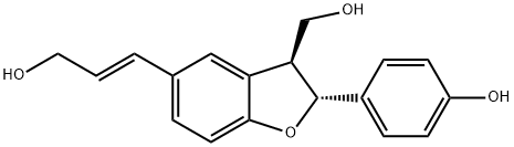 3-Benzofuranmethanol, 2,3-dihydro-2-(4-hydroxyphenyl)-5-[(1E)-3-hydroxy-1-propen-1-yl]-, (2R,3S)- 结构式