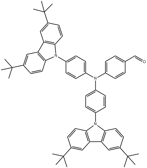 4-{N,N-双[4-(3,6-二叔丁基咔唑-9-基)苯基]氨基}苯甲醛 结构式