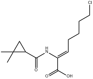 (Z)-(S)-7-Chloro-2-(2,2-diMethyl-cyclopropanecarboxaMido)-2-heptenoic acid Struktur