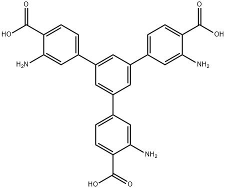 1,1':3',1''-Terphenyl]-4,4''-dicarboxylic acid, 3,3''-diamino-5'-(3-amino-4-carboxyphenyl)- Structure
