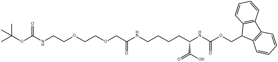 Fmoc-L-Lys(Boc-AEEA)-OH,1662688-16-5,结构式