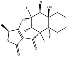 5,11-Methanofuro[3,4-d][3]benzoxonin-1,12(3H,5H)-dione, 6,6a,7,8,9,10,10a,11-octahydro-6,6a-dihydroxy-3,11,13-trimethyl-, [3S-(3R*,5R*,6S*,6aR*,10aR*,11S*,13R*)]- (9CI) Struktur