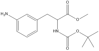 3-(3-氨基苯基)-2-((叔丁氧基羰基)氨基)丙酸甲酯 结构式